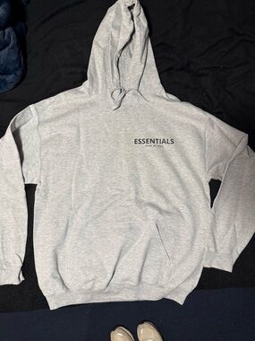 Fear of God ESSENTIALS Light Gray Pullover Hoodie